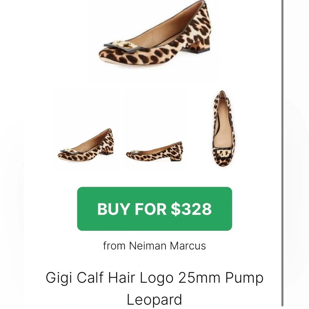 Tory Burch Gigi Calf Leopard Hair Block Heel Pumps